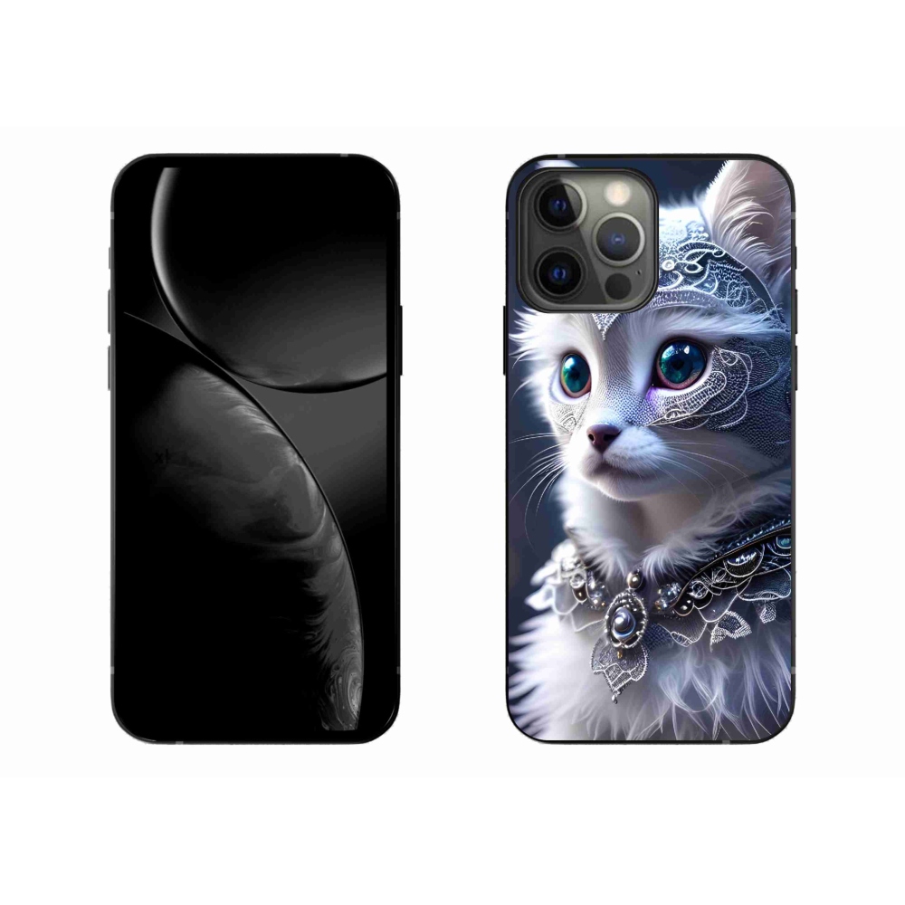 Gelový kryt mmCase na iPhone 13 Pro Max - bílá kočka