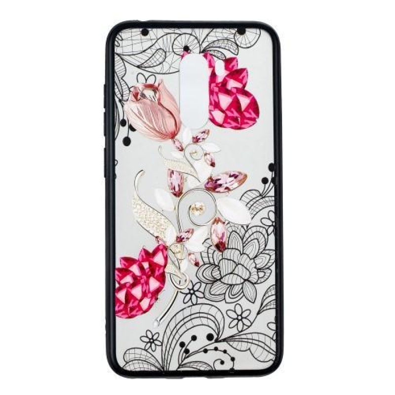Lace gelový obal s plastovými zády pro Xiaomi Pocophone F1 - květ