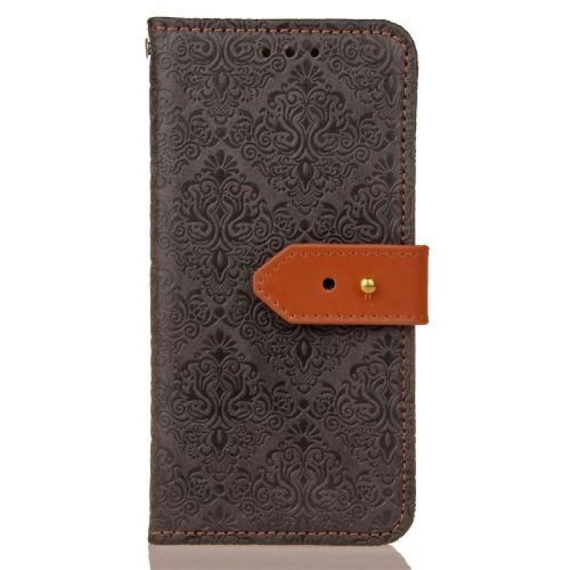 Lace PU kožené pouzdro se zapínáním na iPhone X - černé
