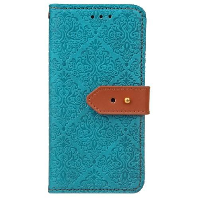 Lace PU kožené pouzdro se zapínáním na iPhone X - modré