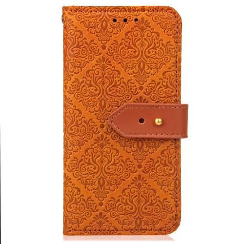 Lace PU kožené pouzdro se zapínáním na iPhone X - oranžové