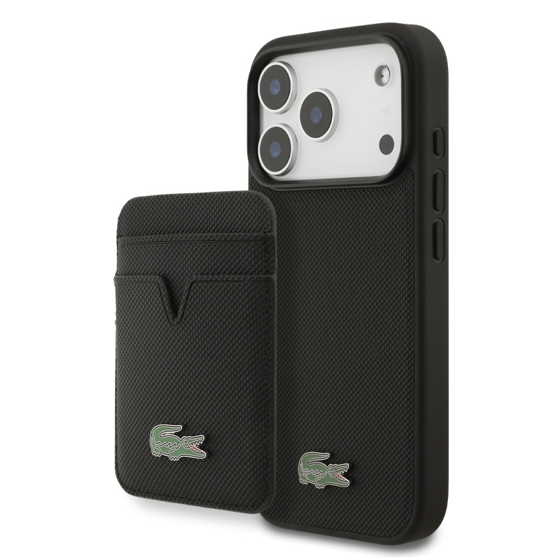 Lacoste Iconic Petit Pique MagSafe Zadní Kryt + Peněženka pro iPhone 18 Pro Black