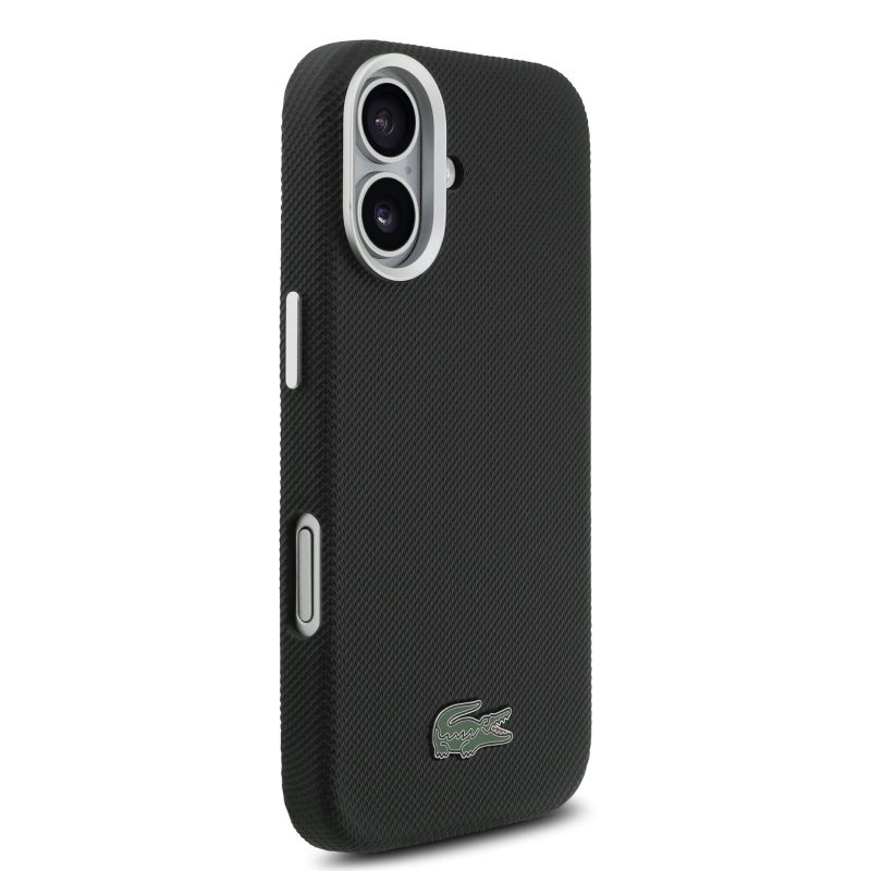 Lacoste Iconic Petit Pique Metal Logo MagSafe Zadní Kryt pro iPhone 17 Black