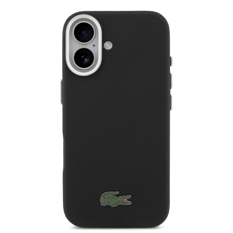 Lacoste Iconic Petit Pique Metal Logo MagSafe Zadní Kryt pro iPhone 17 Black