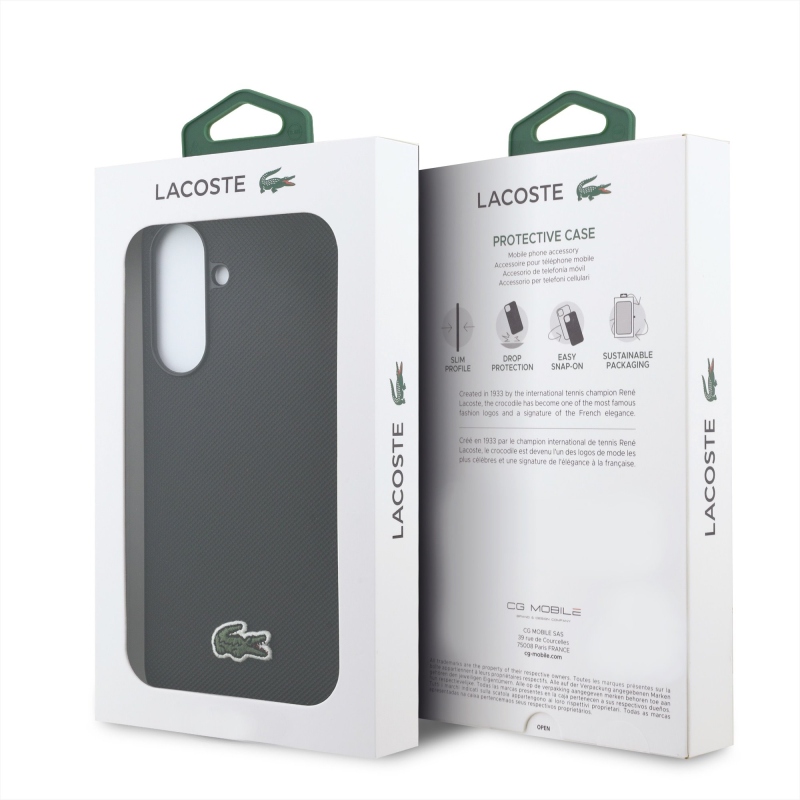Lacoste Iconic Petit Pique Woven Logo MagSafe Zadní Kryt pro Samsung Galaxy A37 Black