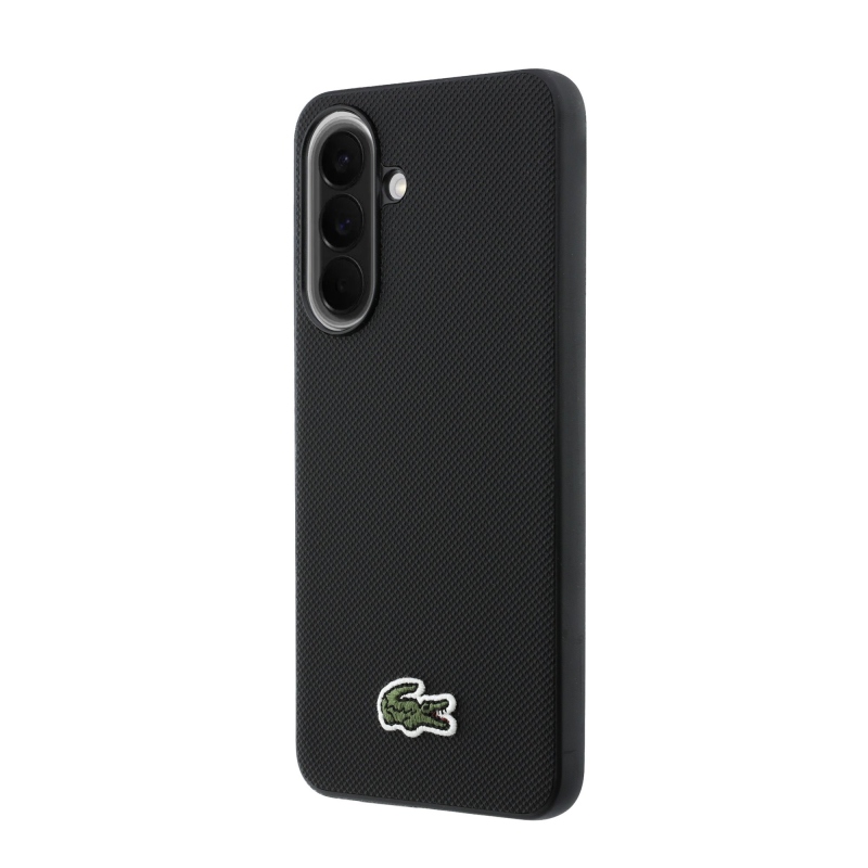 Lacoste Iconic Petit Pique Woven Logo MagSafe Zadní Kryt pro Samsung Galaxy A57 Black