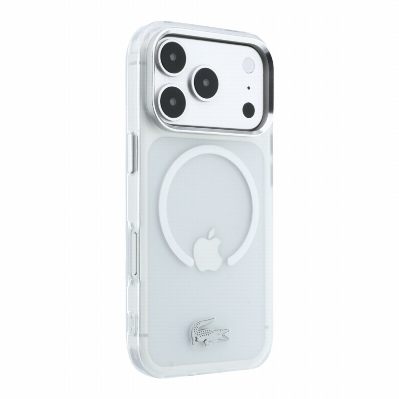 Lacoste IML Frosted Petit Pique Metal Logo MagSafe Zadní Kryt pro iPhone 18 Pro Max Transparent