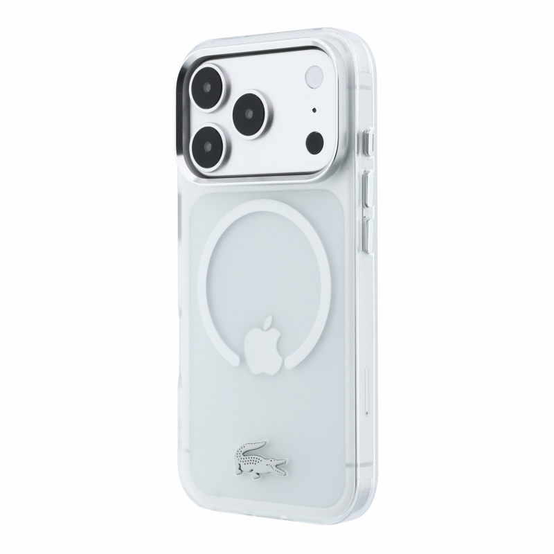 Lacoste IML Frosted Petit Pique Metal Logo MagSafe Zadní Kryt pro iPhone 18 Pro Transparent