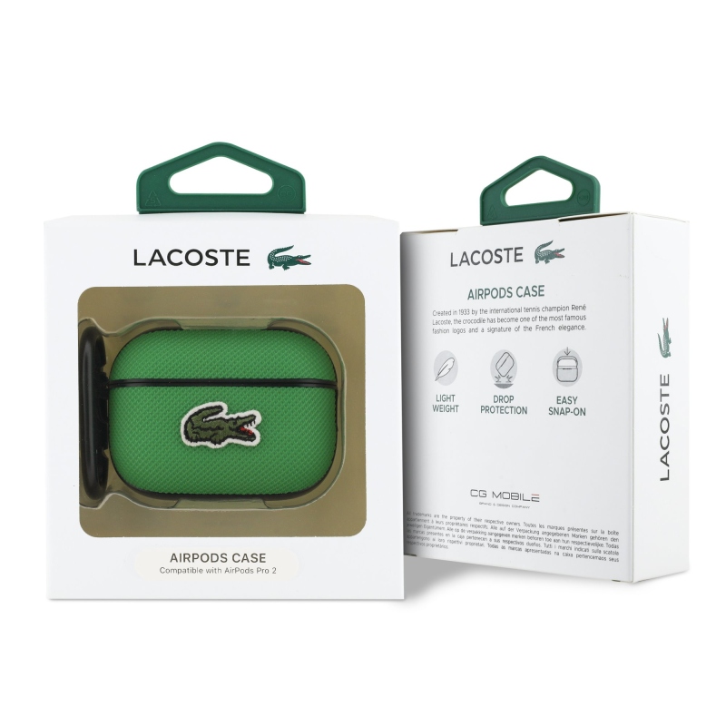 Lacoste Petit Pique Croc Logo Patch Pouzdro pro AirPods Pro 2 Green