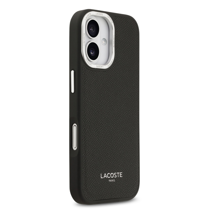 Lacoste PU Leather Champs Elysees MagSafe Zadní Kryt pro iPhone 17 Black