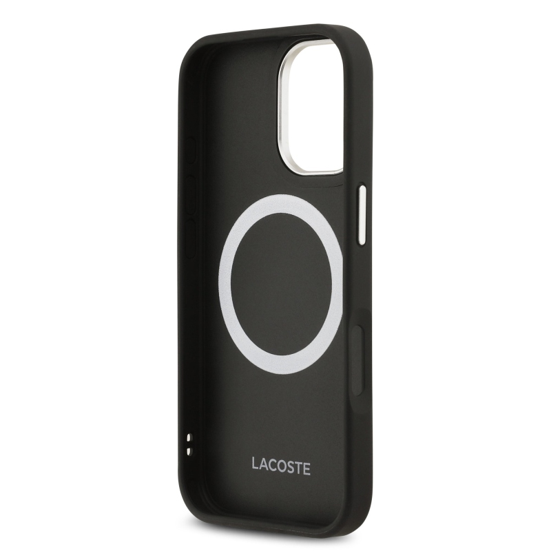 Lacoste PU Leather Champs Elysees MagSafe Zadní Kryt pro iPhone 17 Black