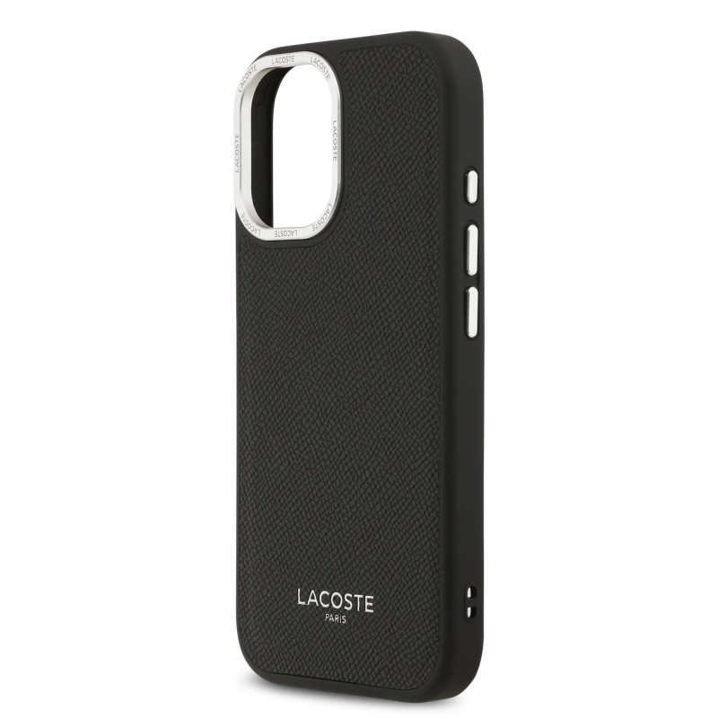 Lacoste PU Leather Champs Elysees MagSafe Zadní Kryt pro iPhone 17 Black