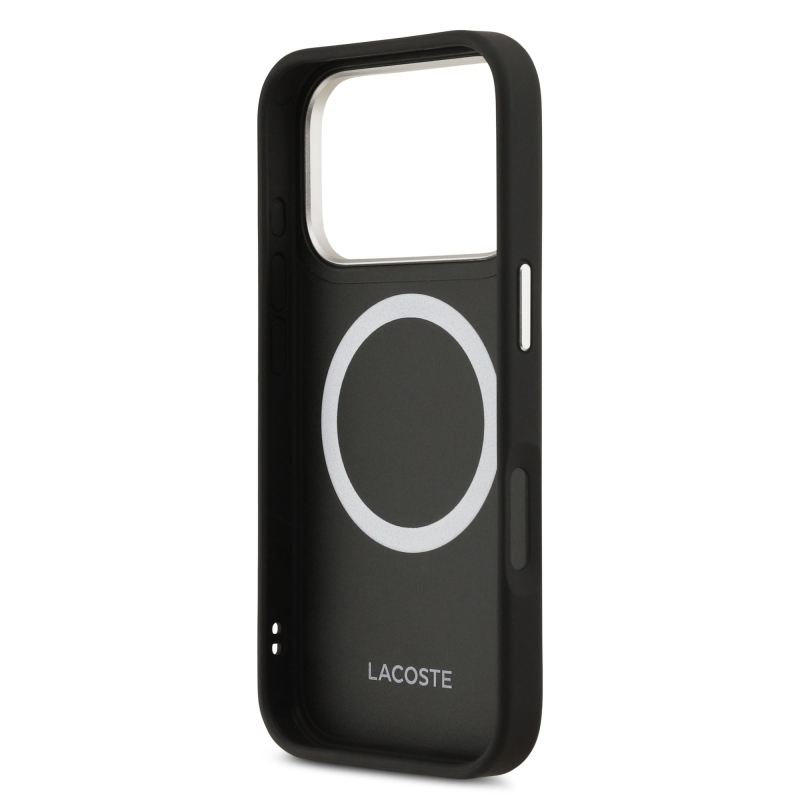 Lacoste PU Leather Champs Elysees MagSafe Zadní Kryt pro iPhone 17 Pro Black