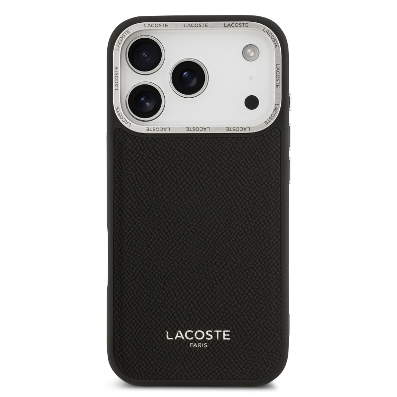 Lacoste PU Leather Champs Elysees MagSafe Zadní Kryt pro iPhone 17 Pro Black