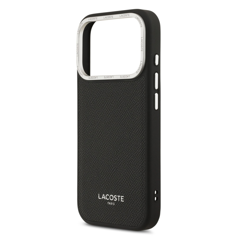 Lacoste PU Leather Champs Elysees MagSafe Zadní Kryt pro iPhone 17 Pro Black