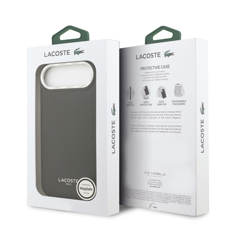 Lacoste PU Leather Champs Elysees MagSafe Zadní Kryt pro iPhone Air Black