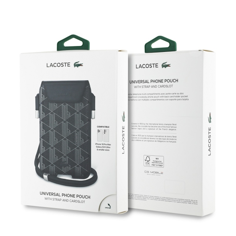 Lacoste PVC Blend Monogram Kapsa na Telefon XL Black