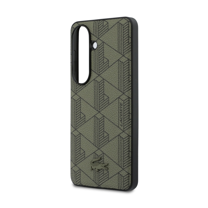 Lacoste PVC Blend Monogram Magnetic Zadní Kryt pro Samsung Galaxy S26 Khaki