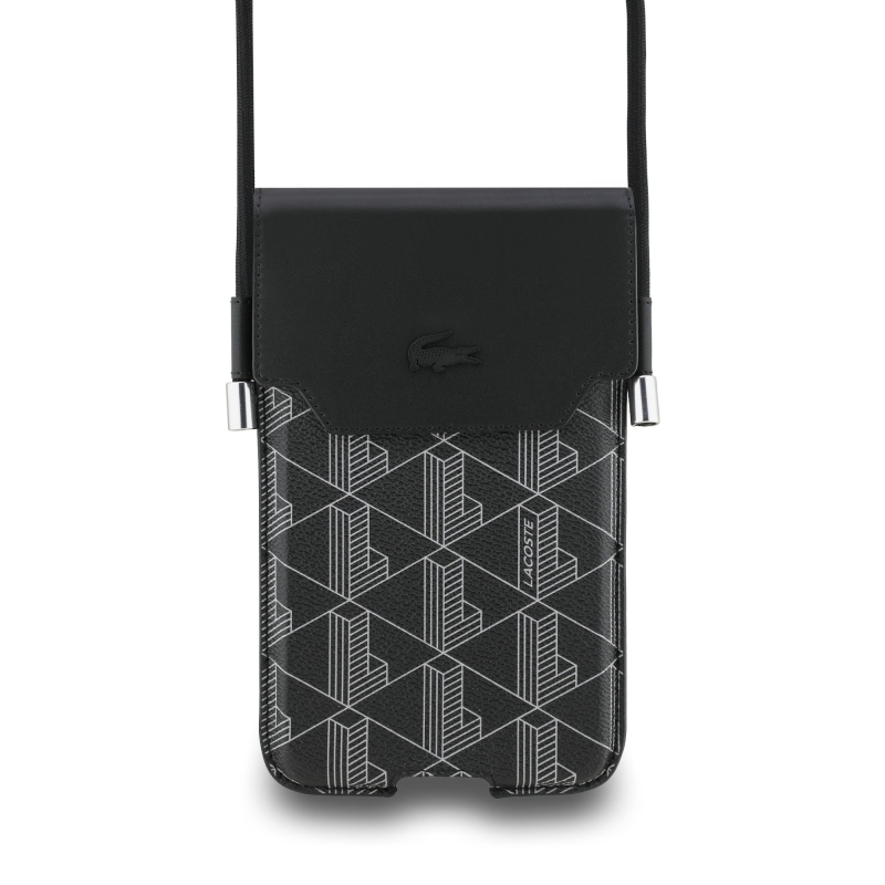 Lacoste PVC Blend Monogram Metal Logo Kapsa na Telefon XL Black