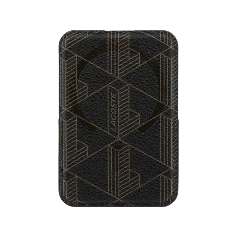 Lacoste PVC Blend Monogram Petit Pique MagSafe Peněženka se Stojánkem Brown