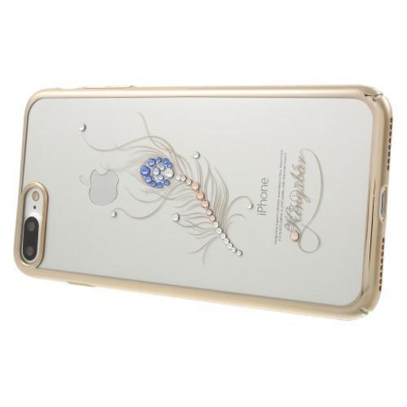 Lady plastový obal zdobený Swarovski crystal na iPhone 8 Plus a iPhone 7 Plus - pírko