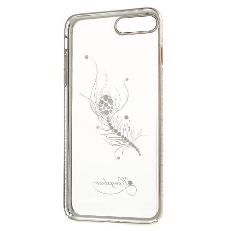 Lady plastový obal zdobený Swarovski crystal na iPhone 8 Plus a iPhone 7 Plus - pírko