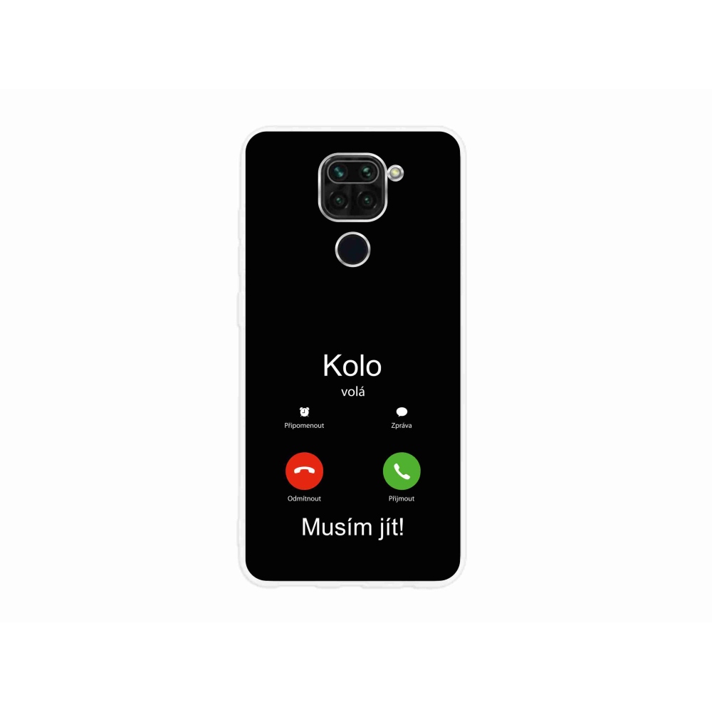 Gelový kryt mmCase na Xiaomi Redmi Note 9 - kolo volá černé pozadí