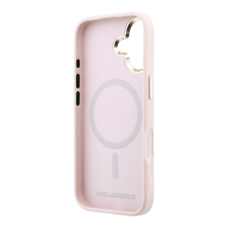 Karl Lagerfeld PU Perforated Monogram MagSafe Zadní Kryt pro iPhone 17 Pink