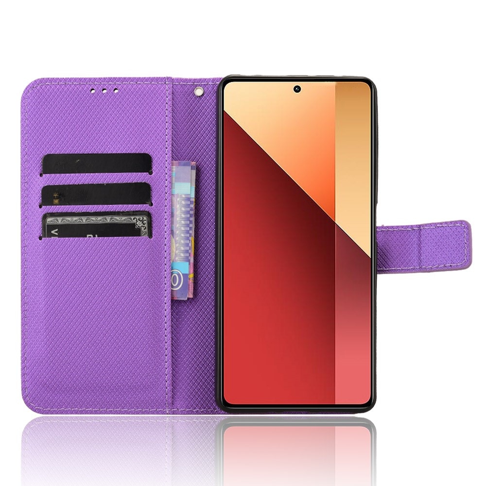 Diamond knížkové pouzdro na Xiaomi Redmi Note 14S/Note 13 Pro 4G/Poco M6 Pro - fialové