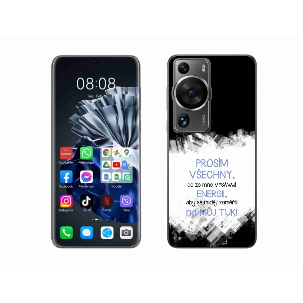 Gelový kryt mmCase na Huawei P60 Pro - vtipný text 1 modrý