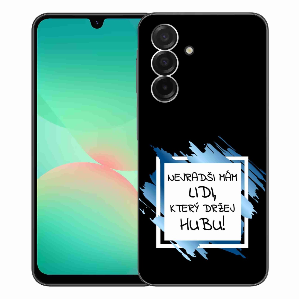 Gelový kryt mmCase na Samsung Galaxy A26 5G - vtipný text 7 bíločerné pozadí