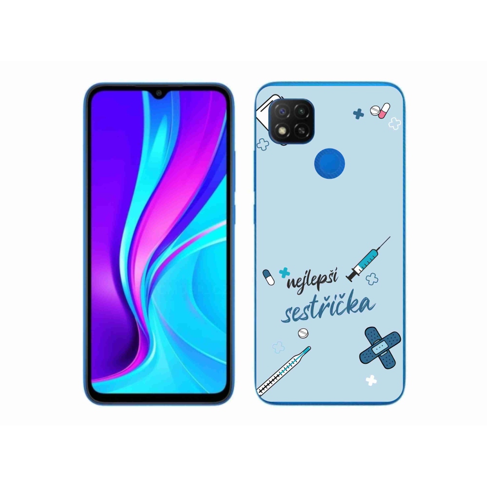 Gelový kryt mmCase na Xiaomi Redmi 9C - nejlepší sestřička modré pozadí