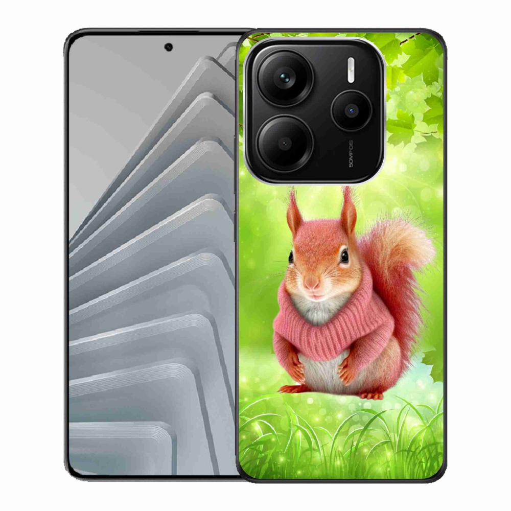 Gelový kryt mmCase na Xiaomi Redmi Note 14 5G - veverka ve svetru