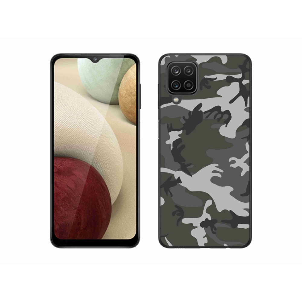 Gelový kryt mmCase na Samsung Galaxy A12 - maskáčový vzor