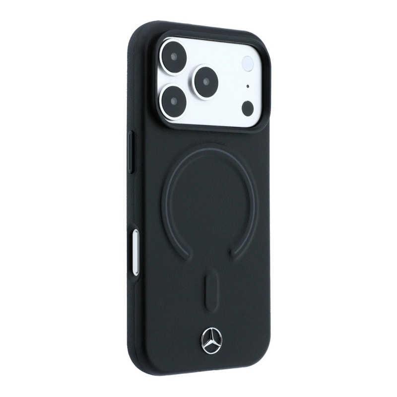 Mercedes PU Leather 3D MagSafe Zadní Kryt pro iPhone 18 Pro Black/Anthracite