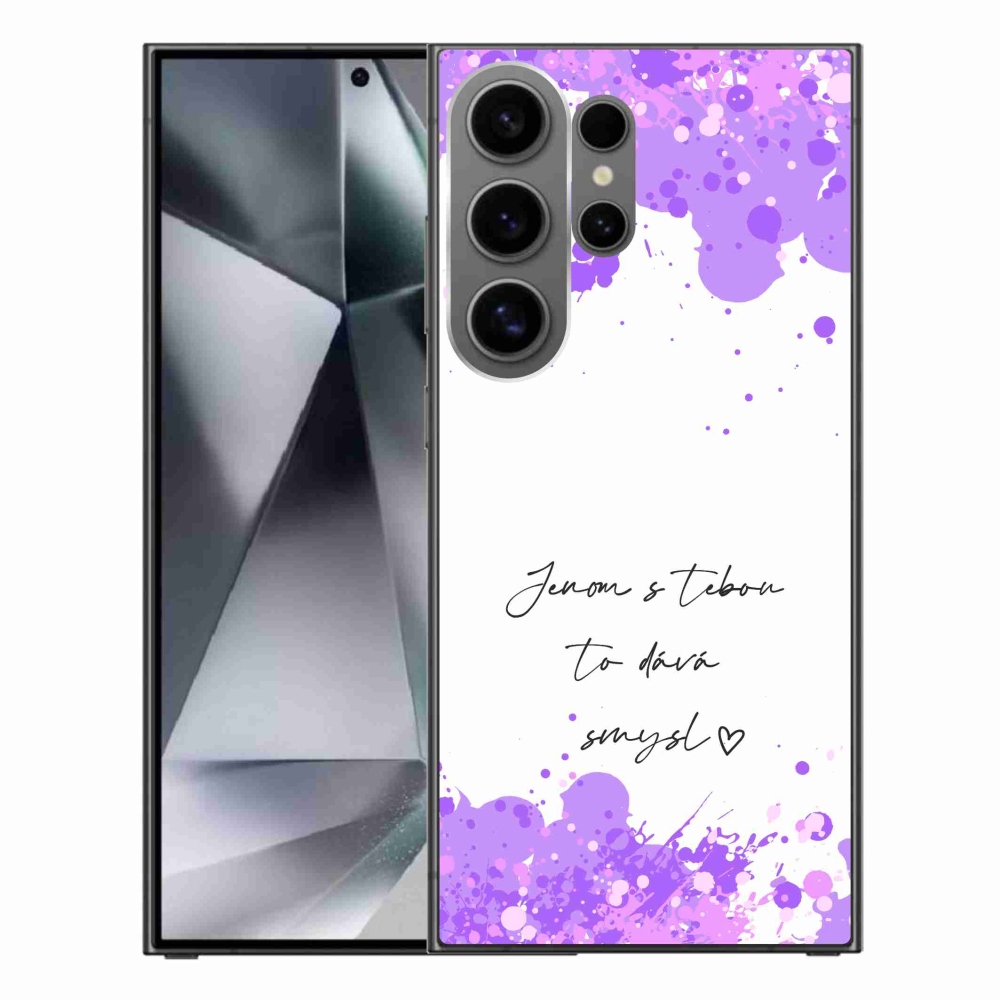 Gelový kryt mmCase na Samsung Galaxy S24 Ultra - zamilovaný text bílé pozadí