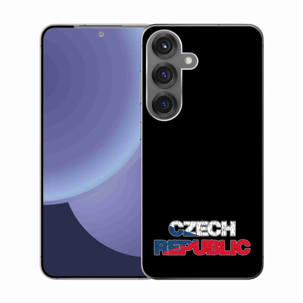 Gelový kryt mmCase na Samsung Galaxy S25 - Czech Republic černé pozadí