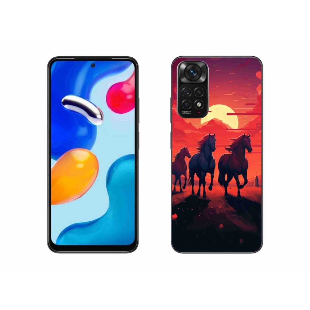 Gelový kryt mmCase na Xiaomi Redmi Note 11S 4G - koně a západ slunce