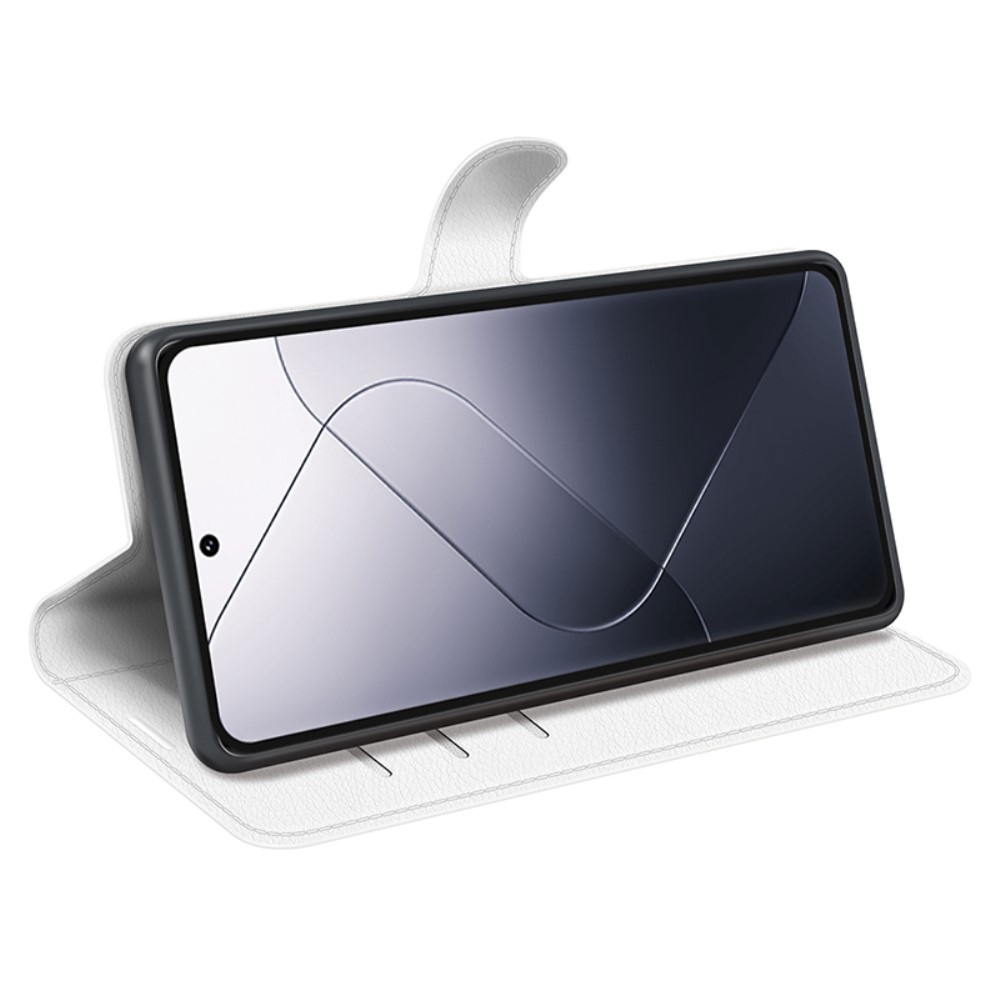 Litchi knížkové pouzdro na Xiaomi 14 Pro - bílé