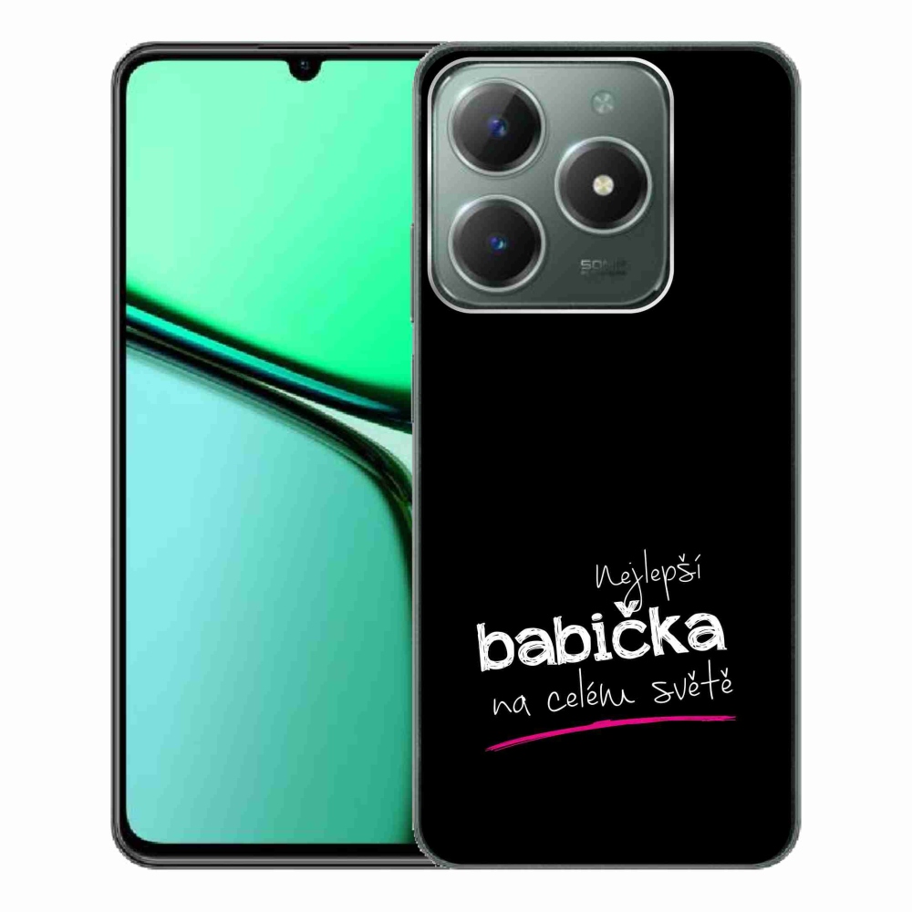 Gelový kryt mmCase na Realme C61 - nejlepší babička 4 černé pozadí