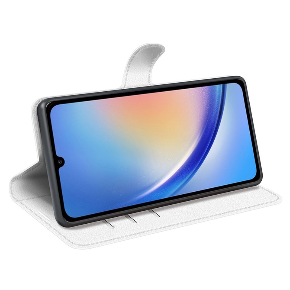 Litchi knížkové pouzdro na Samsung Galaxy A35 5G - bílé