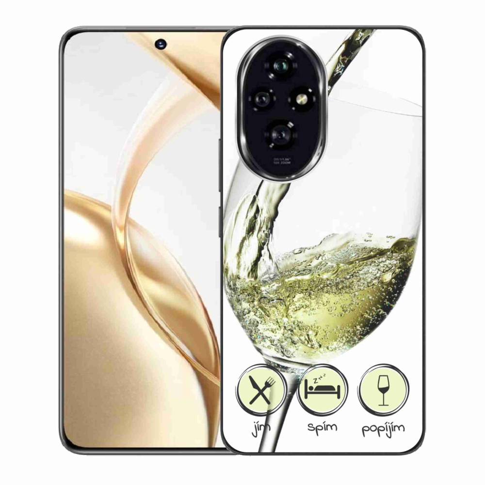 Gelový obal mmCase na Honor 200 5G - sklenička vína bílé