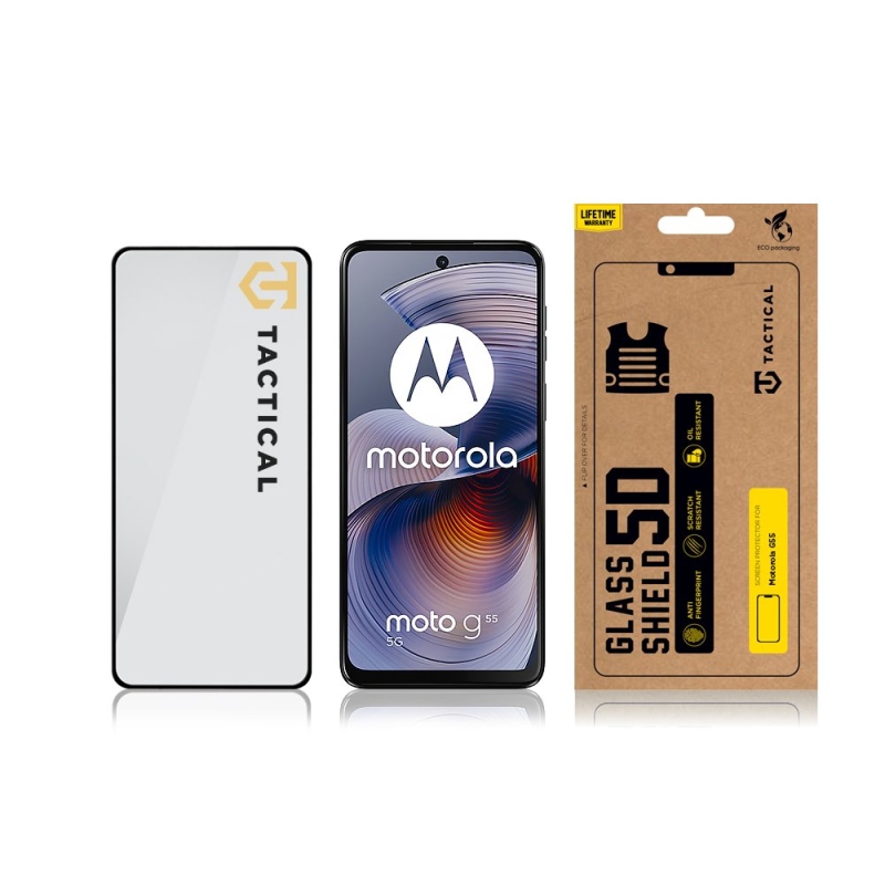 Tactical Glass Shield 5D sklo pro Motorola G55 Black