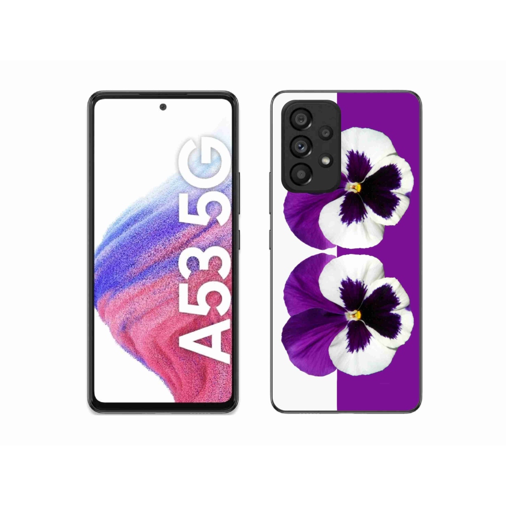Gelový kryt mmCase na Samsung Galaxy A53 5G - fialovobílý květ