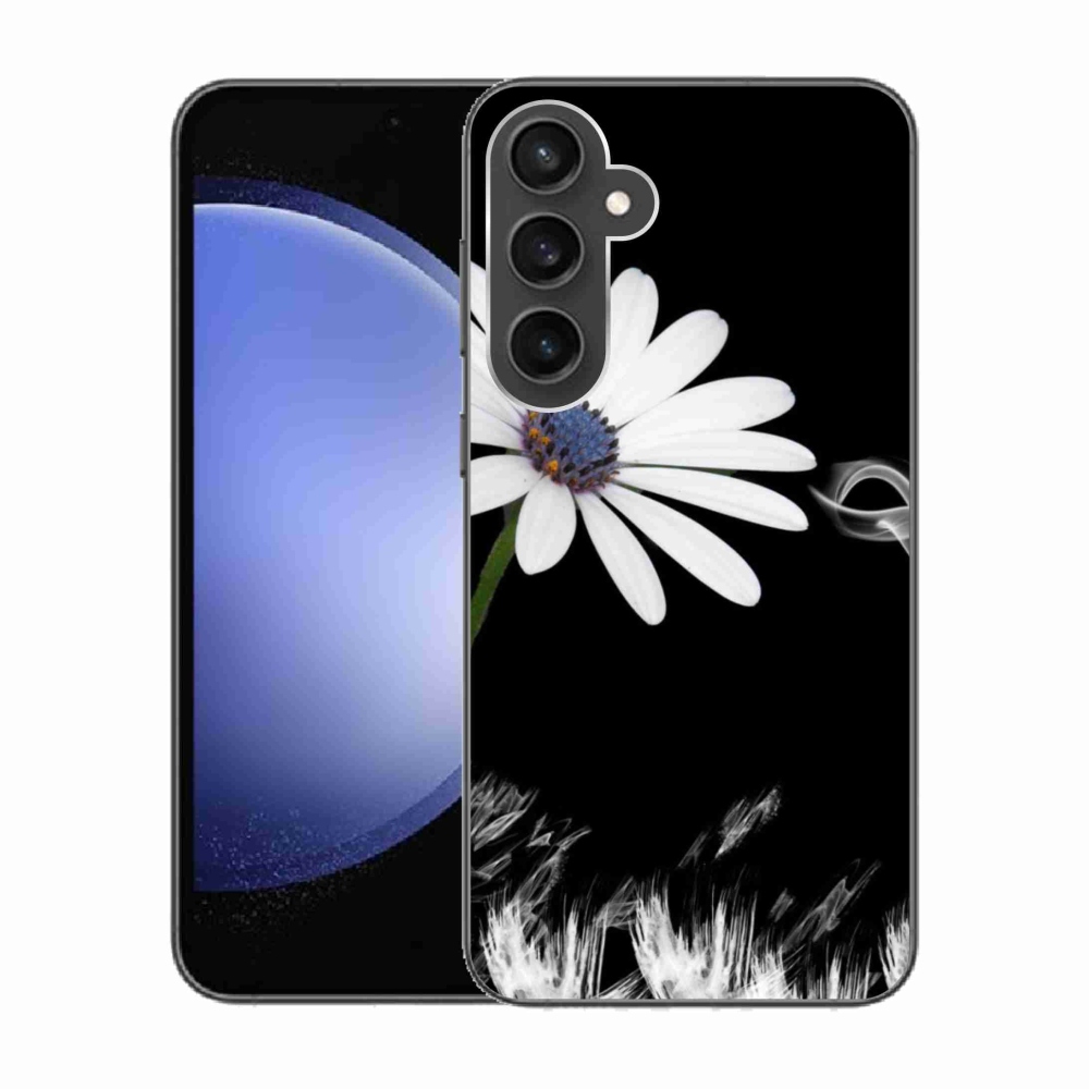 Gelový kryt mmCase na Samsung Galaxy S23 FE - bílá květina