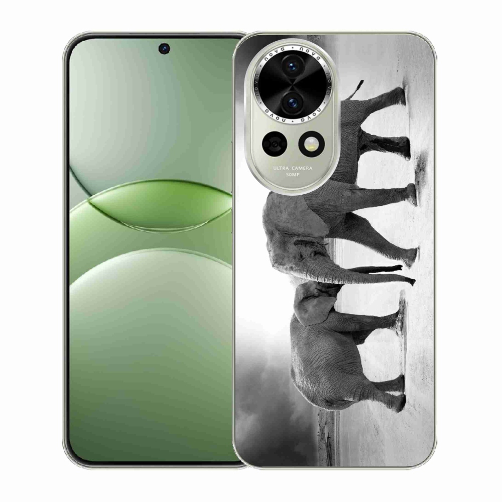 Gelový kryt mmCase na Huawei Nova 13 5G - černobílí sloni