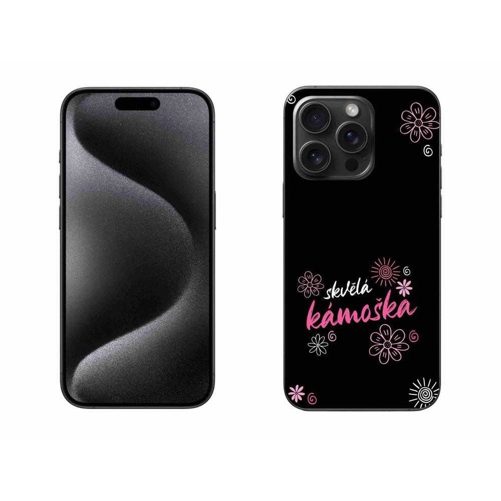 Gelový kryt mmCase na iPhone 15 Pro Max - skvělá kámoška černé pozadí