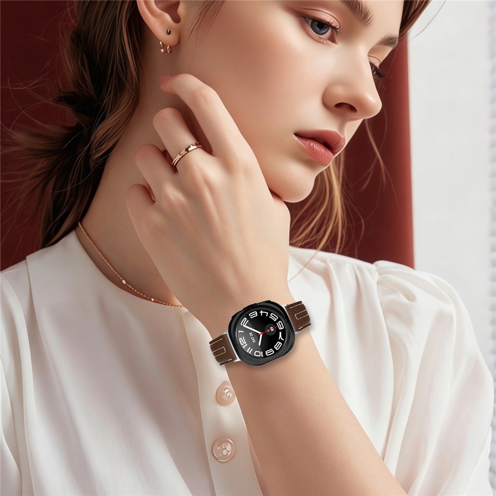 Leathe koženkový řemínek na Samsung Galaxy Watch Ultra (2025) 47mm - hnědý