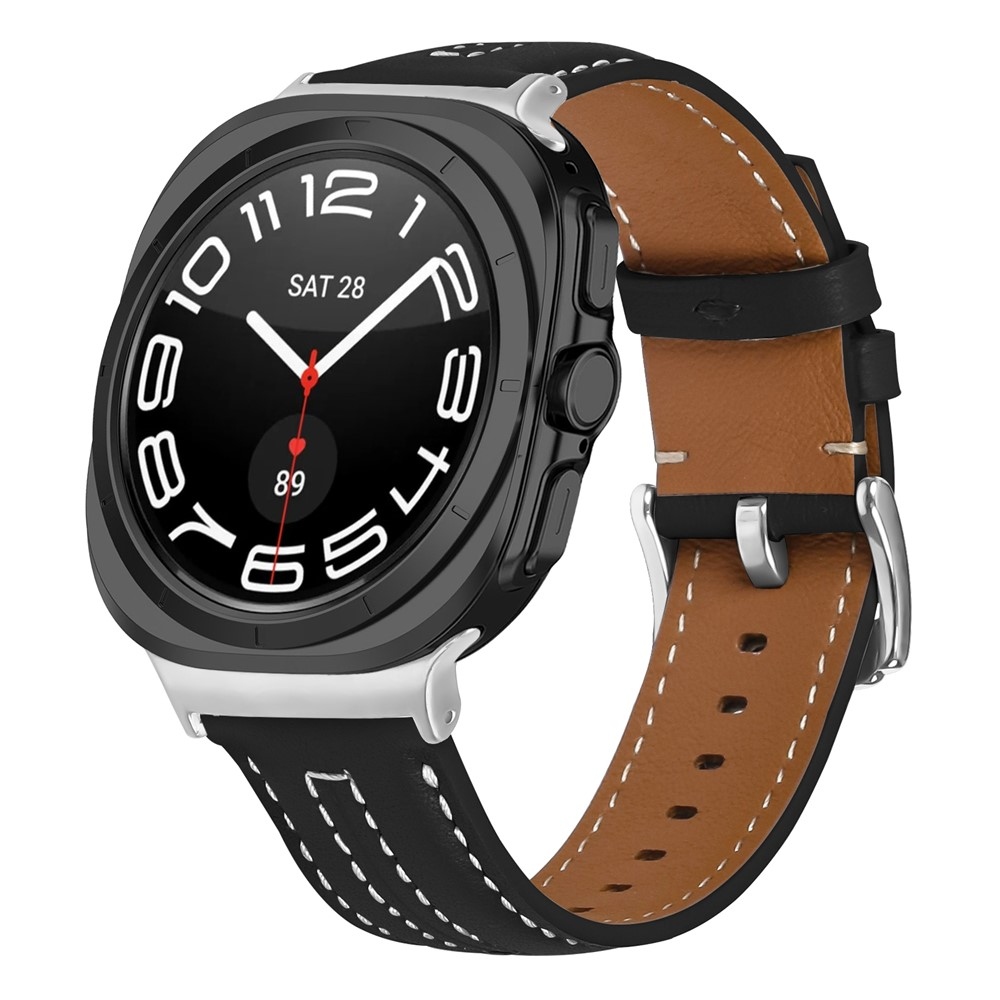 Leathe koženkový řemínek na Samsung Galaxy Watch8 Classic 46mm/Watch8 44mm/40mm - černý