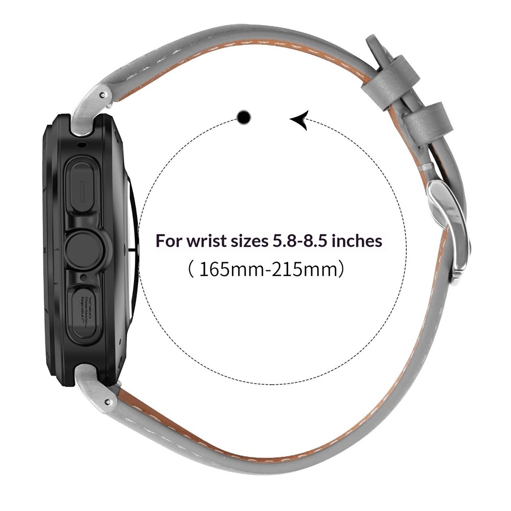 Leathe koženkový řemínek na Samsung Galaxy Watch8 Classic 46mm/Watch8 44mm/40mm - světlešedý